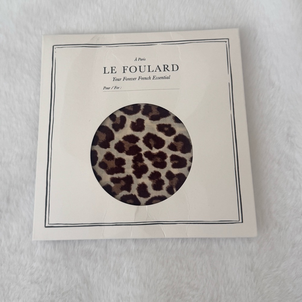 Sezane 100% Cotton Leopard Square Scarf/  Leopard pattern/ NEW